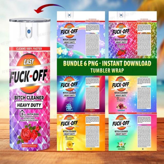 6 Easy FU*K OFF! original Png Tumbler Bundle, F*CK Spray Tumbler Designs, F*ck off scent 20 Oz , Funny spray, Instant Download