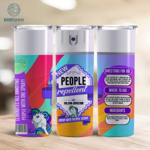 People Be Gone Spray Repellent 20oz Tumbler Wrap | People Repellent PNG Sublimation 300 DPI Funny Rainbow Tumbler Wrap | Crisp Anti People Scent | Digital Download