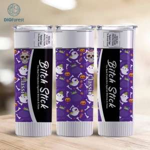 Bitch Stick Skull Halloween 20oz Tumbler Png | The Best Protection Against Bitchs & Hoes | Eliminates hoes | Fresh Fuck off scent | Tumbler png | Digital Download