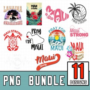Maui Bundle 11 Png, Lahaina Strong PNG, Hawaii Beach Download File, Cut file for Cricut, Cute design, Maui Map Png