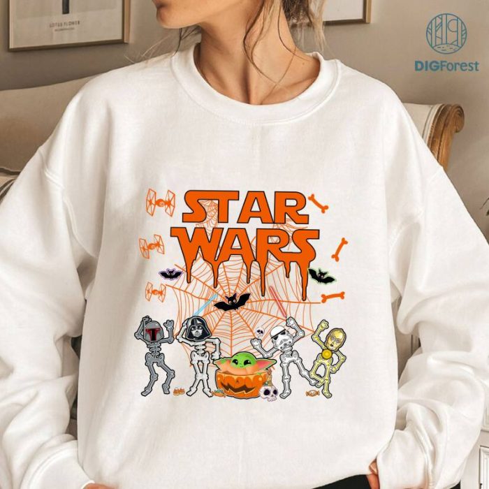 Halloween Skeleton Png Sublimation Design | Spooky Season Png | Yoda Skeleton Halloween Png | The Mandalorian Characters | Instant Download