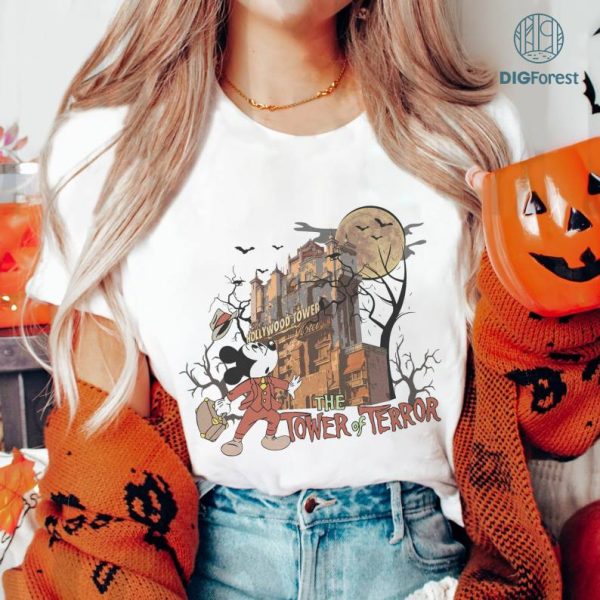 Disney Mickey Halloween Png, Tower Of Terror Png, Disneyland Halloween Shirt, Hollywood Studios Png, Mickey Not So Scary 2023 Png, Sublimation Designs