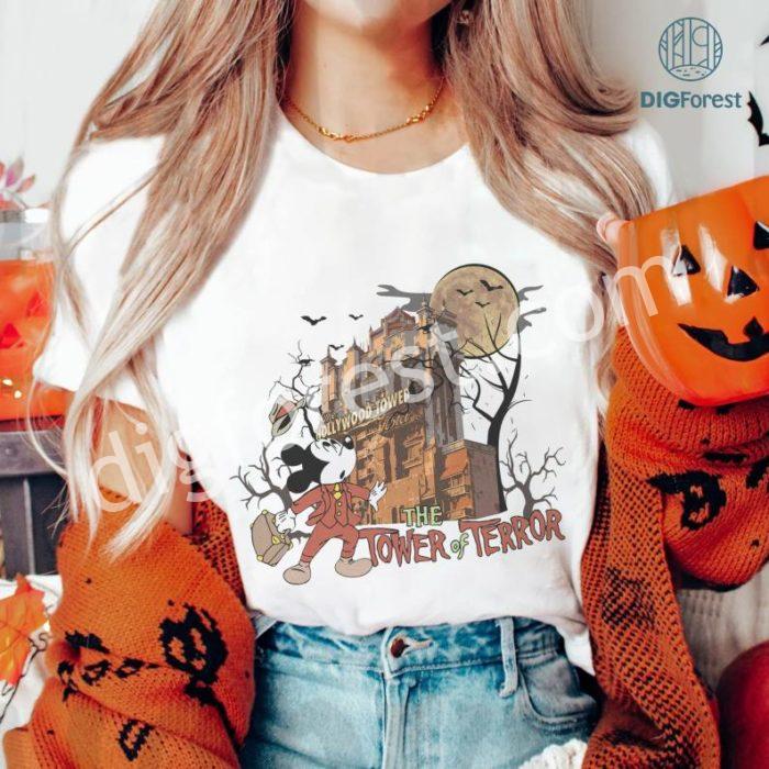 Disney Mickey Halloween Png, Tower Of Terror Png, Disneyland Halloween Shirt, Hollywood Studios Png, Mickey Not So Scary 2023 Png, Sublimation Designs