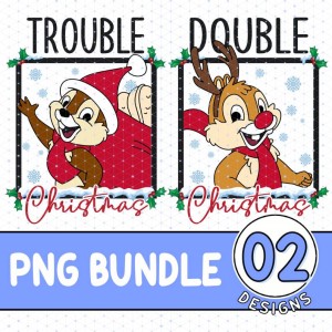 Disney Chip And Dale Christmas Matching Bundle, Chip n Dale Double Trouble Christmas Png, Disneyland Couple Christmas Png, Christmas Shirt, Digital Download