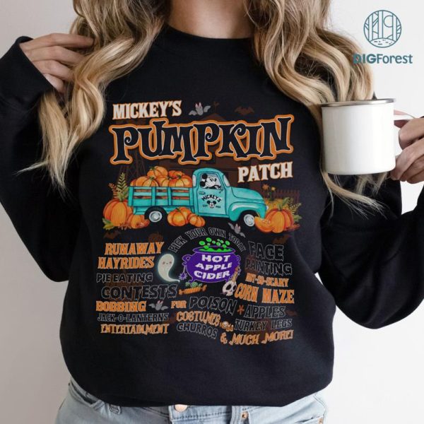 Disney Mickey Halloween Png, Mickey's Pumpkin Patch Png, Disneyland Halloween Shirt, Mickey Not So Scary 2023 Png, Sublimation Designs