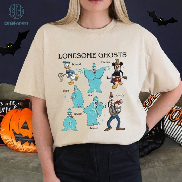 Disney Mickey and Friends Halloween Png, Mickey and Friends Lonesome Ghosts Png, Mickey's Not So Scary Shirt, Disneyland Halloween, Sublimation Designs