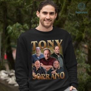 Tony Soprano Vintage 90s PNG File, Instant Download, Sublimation Designs, Homage Vintage Shirt, Movie Character, Birthday Gifts