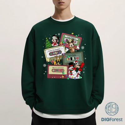 Disney Retro Mickey & Friends Christmas PNG - Mickey Cassette Tapes, Mickey & Friends Christmas, Family PNG, Holiday Gift