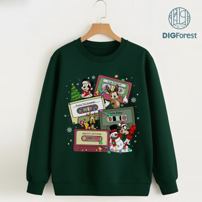 Disney Retro Mickey & Friends Christmas PNG - Mickey Cassette Tapes, Mickey & Friends Christmas, Family PNG, Holiday Gift
