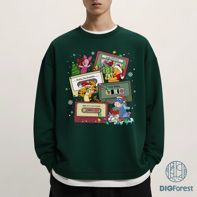 Disney Winnie The Pooh Christmas Shirt - Merry Christmas Gift, Pooh Bear Christmas, Retro Cassette Holiday Shirt