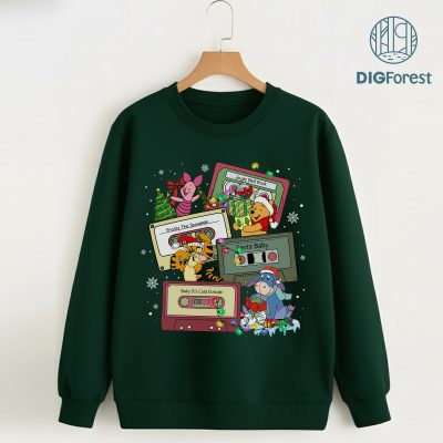 Disney Winnie The Pooh Christmas Shirt - Merry Christmas Gift, Pooh Bear Christmas, Retro Cassette Holiday Shirt
