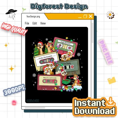 Disney Chip and Dale Christmas Party Shirt - Chip and Dale Christmas Sweatshirt, Vintage Christmas Tapes Shirt, Xmas Gift Shirt