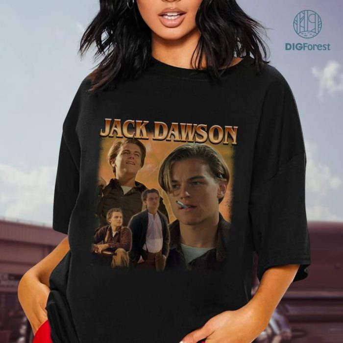 Jack Dawson Titanic Vintage 90s PNG File, Instant Download, Sublimation Designs, Titanic Homage Vintage Shirt, Titanic Movie