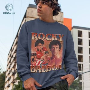 Rocky Balboa Vintage 90s PNG File, Instant Download, Sublimation Designs, Rocky Balboa Homage Vintage Shirt, Rocky Balboa Movie