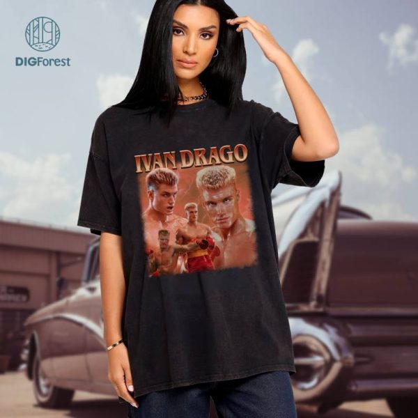 Captain Ivan Drago Vintage 90s PNG File, Instant Download, Sublimation Designs, Rocky Balboa Homage Vintage Shirt, Rocky Balboa Movie