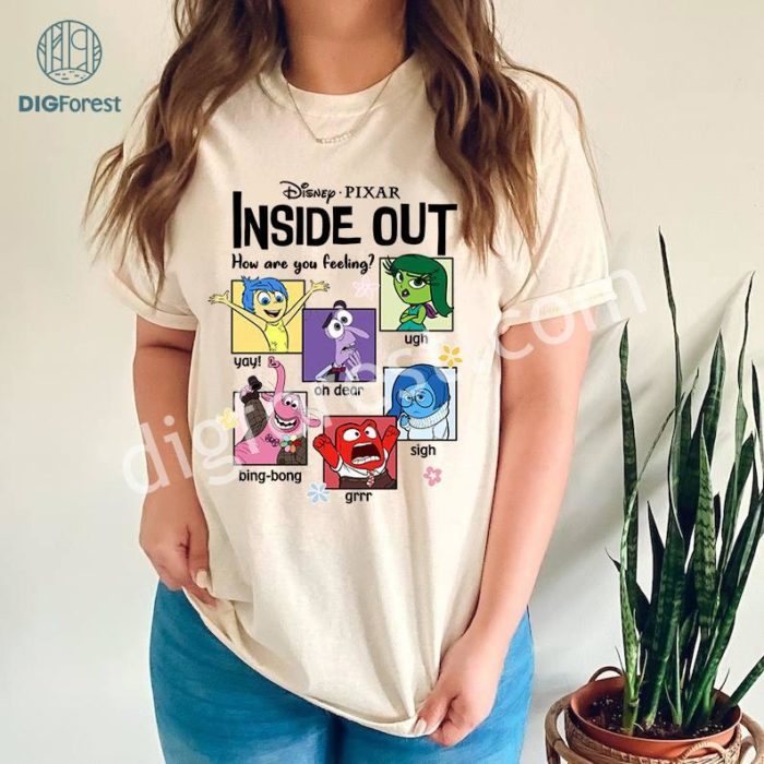 Disney Inside Out PNG, Inside Out Characters Digital Download, Inside Out How Are You Feeling, Sublimate Designs Download Magic Kingdom Family Trip