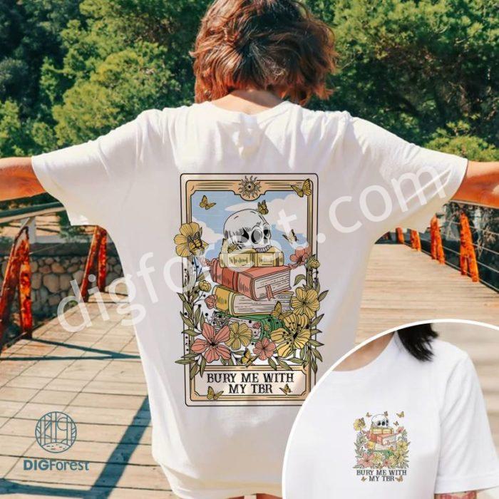 Bury Me With My TBR Tarot Card PNG, Book Lover Gift Reading Bibliophile Booktok Tropes Digital Print, Sublimation Design