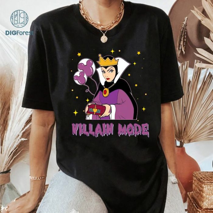 Disney Evil Queen Villain Mode Png | Snow White And The Seven Dwarfs Png | Snow White Shirt | Villains Shirt | Family Trip Matching Digital Download