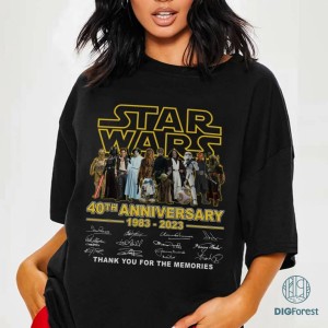 Star Wars 40Th Anniversary Return Of The Jedi Png, Thank You For The Memories, Star Wars 1983-2023, Mandalorian, Star Wars Digital Download