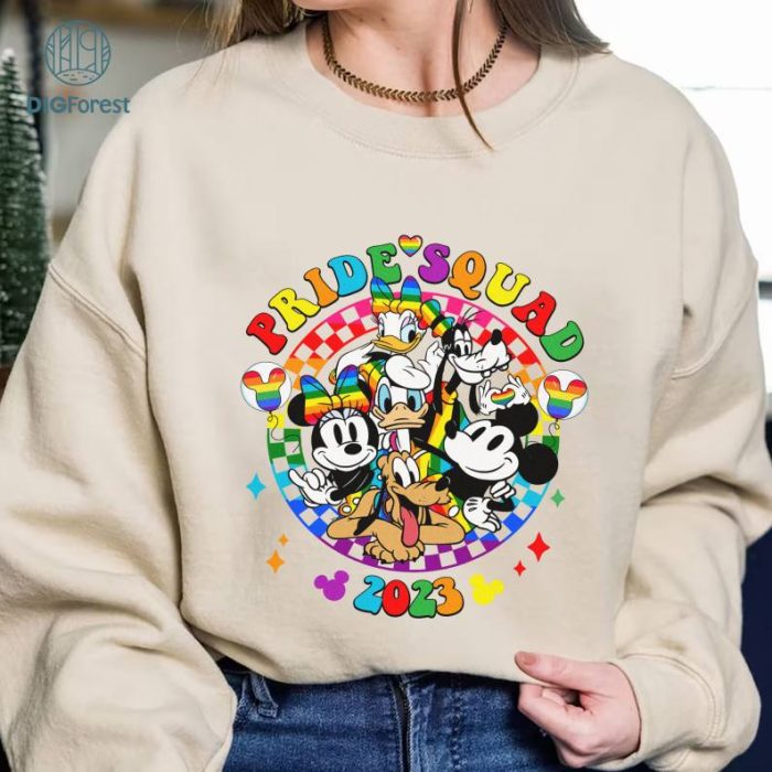 Disney Mickey & Friends Pride Lgbt Squad PNG, Mickey Minnie Lgbt Cricut, Lgbt Sublimation Designs, Lgbtq, Pride Month 2023, Instant Download