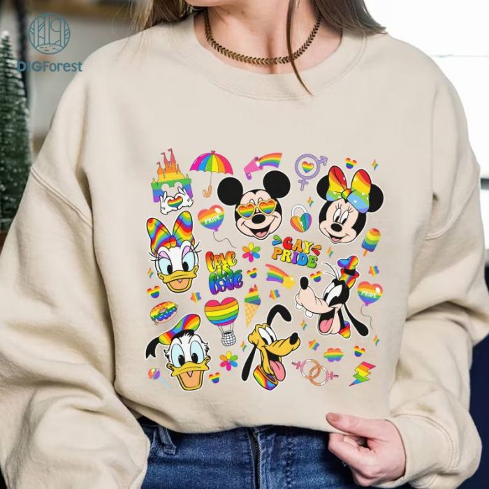 Disney Mickey And Friends Lgbt Pride Squad PNG, Pride Nite, Mickey Lgbt Pride Instant Download, Lgbt Rainbow, Lgbtq, Gay Lesbian, Pride Month