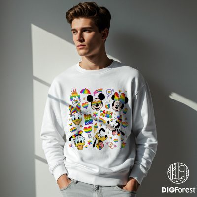 Disney Mickey and Friends LGBT Pride Squad Shirt – Pride Nite Rainbow Tee, LGBTQ Gay Lesbian Pride Month Celebration Shirt