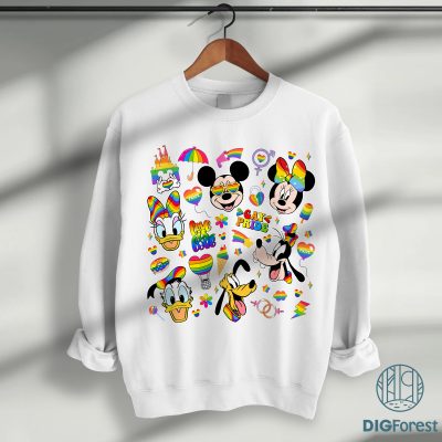 Disney Mickey and Friends LGBT Pride Squad Shirt – Pride Nite Rainbow Tee, LGBTQ Gay Lesbian Pride Month Celebration Shirt