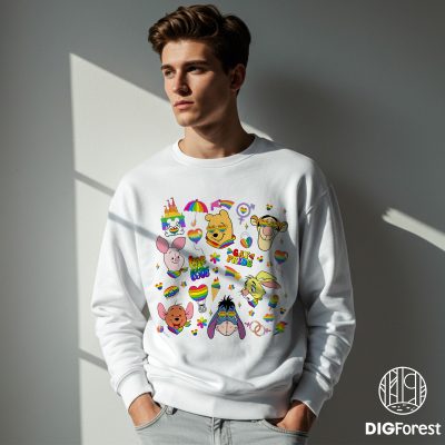 Disney Winnie the Pooh LGBT Pride Shirt – Pride Nite Rainbow Tee, Pooh Bear Gay Lesbian Pride Month Shirt, LGBTQ Celebration Shirt