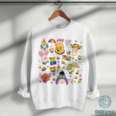 Disney Winnie the Pooh LGBT Pride Shirt – Pride Nite Rainbow Tee, Pooh Bear Gay Lesbian Pride Month Shirt, LGBTQ Celebration Shirt
