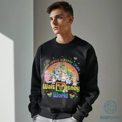 Bluey LGBT Pride Shirt – Love Comes in Every Color Tee, Bluey Rainbow Equal Rights Shirt, Bluey & Friends LGBTQ Pride Outfit