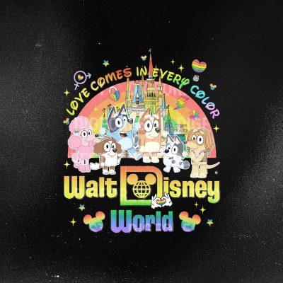 Bluey LGBT Pride Shirt – Love Comes in Every Color Tee, Bluey Rainbow Equal Rights Shirt, Bluey & Friends LGBTQ Pride Outfit