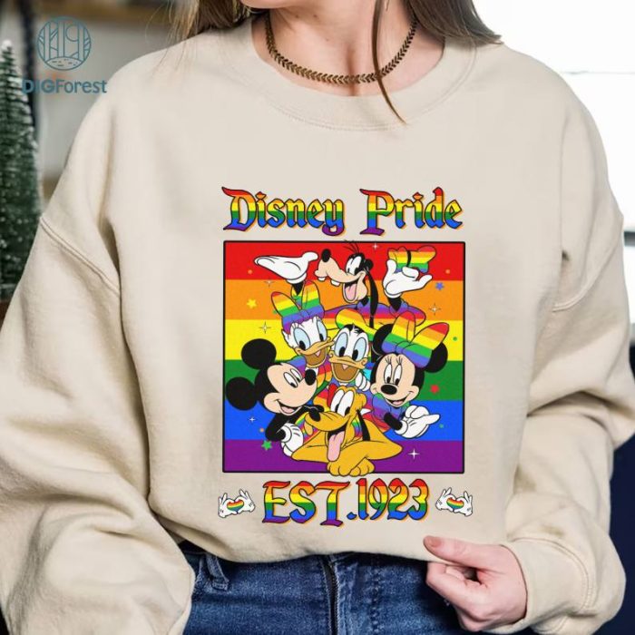 Disney Mickey And Friends Lgbt Pride PNG, Mickey Minnie Lgbt Cricut, Lgbt Sublimation PNG, Lgbtq, Gay Pride, Pride Month 2023, Instant Download