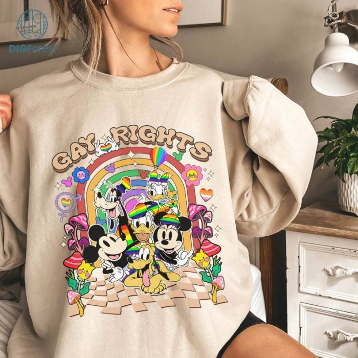 Disney Mickey and Friends Lgbt Pride Png | Rainbow Mickey and Friends Gays Day Png | Pride Month Png | Gay Pride | Pride Nite 2023 Instant Download