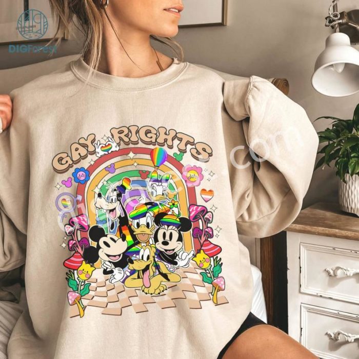 Disney Mickey and Friends Lgbt Pride Png | Rainbow Mickey and Friends Gays Day Png | Pride Month Png | Gay Pride | Pride Nite 2023 Instant Download