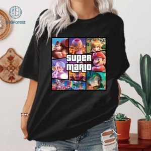 Super Mario Gta Style Png | Super Mario Sublimation Design | Super Mario Bros Movie | Mario Luigi Princess Peach | Mario Digital Download
