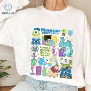 Disney Monsters Incs Sublimation Design | Monsters Inc Family Png | Monsters University | Mike Wazowski Png | Mike Sully Boo | Digital Download