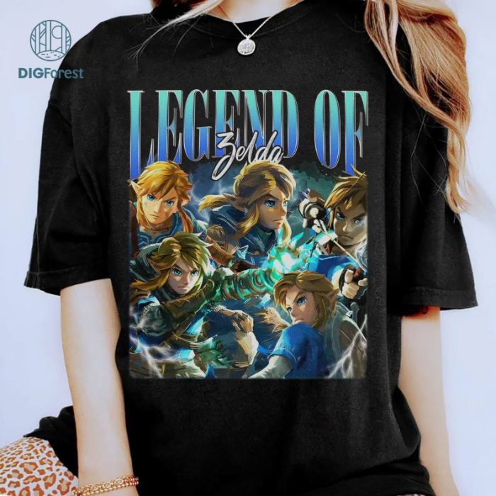 Legend Of Zelda Link Vintage Png, Legend Of Zelda Tears Of The Kingdom, Zelda Link Tshirt, Zelda Game Gaming Shirt, Zelda Korok Digital Png