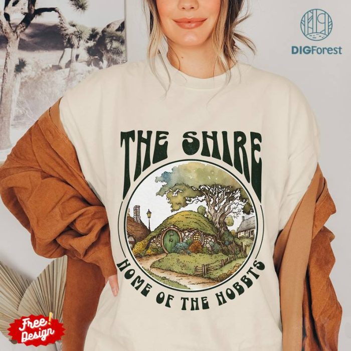 The Shire Png | Distressed Fantasy Merch Tolkien Aragorn Frodo Baggins Elven Elrond The Fellowship Bookish Shirt Hobbit Poste | Digital Download