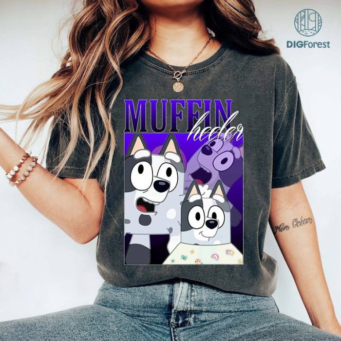 Muffin Heeler Shirt, Muffin Cupcake, Muffin Flamingo Queen, Bluey Sublimation Design, Bluey Birthday Party PNG, Bluey Heeler Family Design