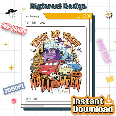 Disney Cars Halloween PNG, Disneyland Trick or Treat Design, Halloween Masquerade Party PNG