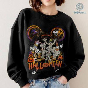Disney Mickey And Friends Happy Halloween PNG File, Mickey Skeleton Halloween Shirt, Spooky Season Halloween PNG, Mickey Not So Scary, Sublimation Design