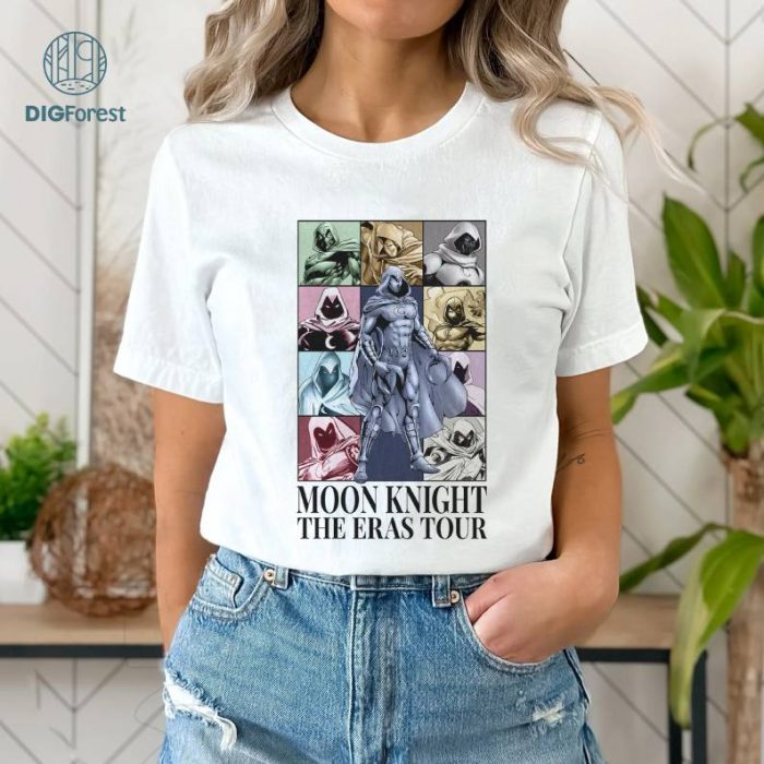 Vintage Moon Knight Eras Tour Style Png, Vintage Steven Grant Marc Spector Mr Knight Png, Moon Knight Shirt, Superhero Digital Download