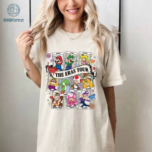 Super Mario The Eras Tour Tarot Card Png | Mario Luigi Princess Peach Bowser Png | Mario Bros Video Game Shirt | Digital Download