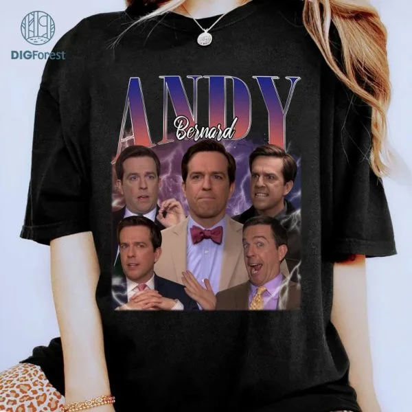 Andy Bernard Shirt | Vintage Andy Bernard Png | Andy Bernard Homage Shirt | The Office Sitcom Png, Digital Download