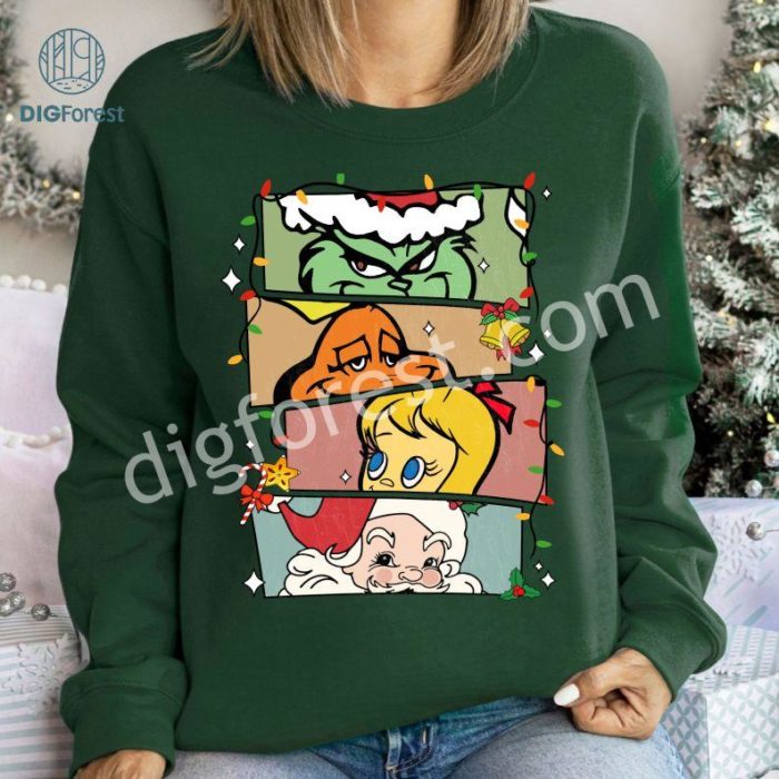 Retro Grinchmas Christmas Shirt, Merry Grinchmas Png, Retro Christmas Characters Shirt, Grinch Christmas Digital Download