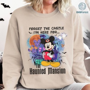Disney Mickey Haunted Mansion Halloween Png, Mickey Halloween Shirt, Foolish Mortal T-shirt, Hitchhiking Ghosts Leota, Disneyland Halloween Digital Downloaf