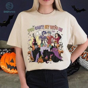 Retro Disney Villains You Can't Sit With Us Png | Retro Halloween Witches Evil Friends Shirt | Female Villain Character Matching Png | Instant Download