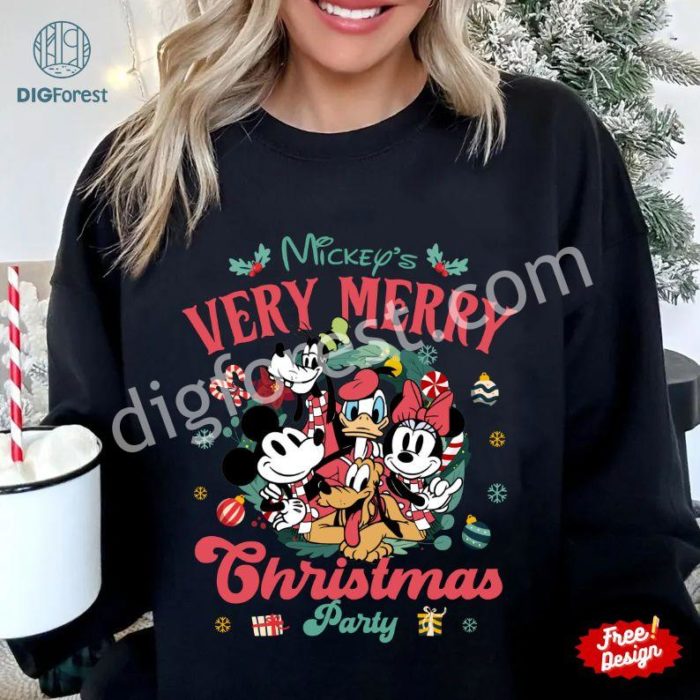 Vintage Disney Mickey and Friends Christmas Shirt, Magic Kingdom Family Christmas Shirt, Mickey’s Very Merry Christmas Party, Digital Download