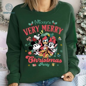 Vintage Disney Mickey And Friend Christmas Png | Christmas Family Png | Magic Kingdom Christmas Shirt | Mickey'S Very Merry Christmas Party | Digital Download