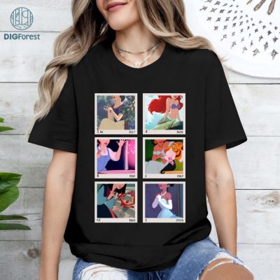 Disney Princess Polaroid Png | Princess Characters Shirt | Retro Princess Design | Cinderella Ariel, Belle Snow White Shirt | Magic Kingdom Girls Trip | Digital Download
